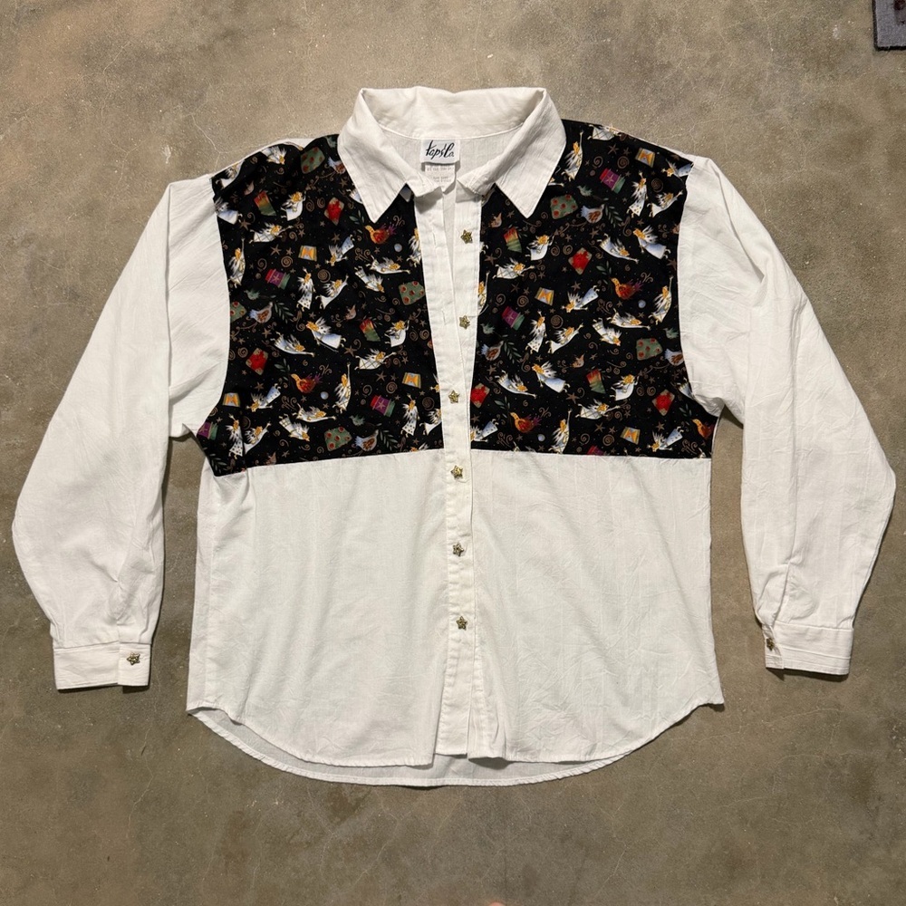 Vintage Christmas Angels Blouse